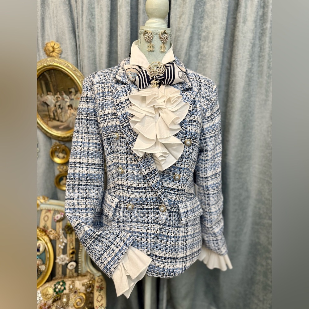 Sold on eBay- Elegant Blue Tweed Women's Jacket